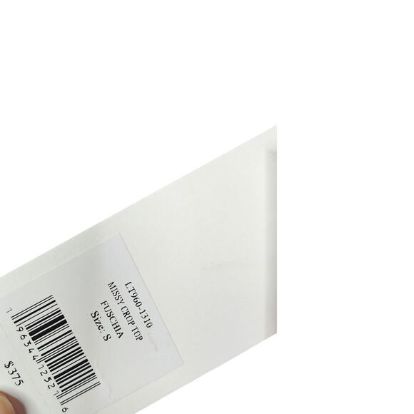 NEW LoveShackFancy S Fuschia Pink Shiny Metallic Missy Crop Top Tie Front Prep - Picture 3 of 7